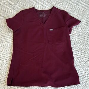 FIGS Burgundy Women's scrub Top